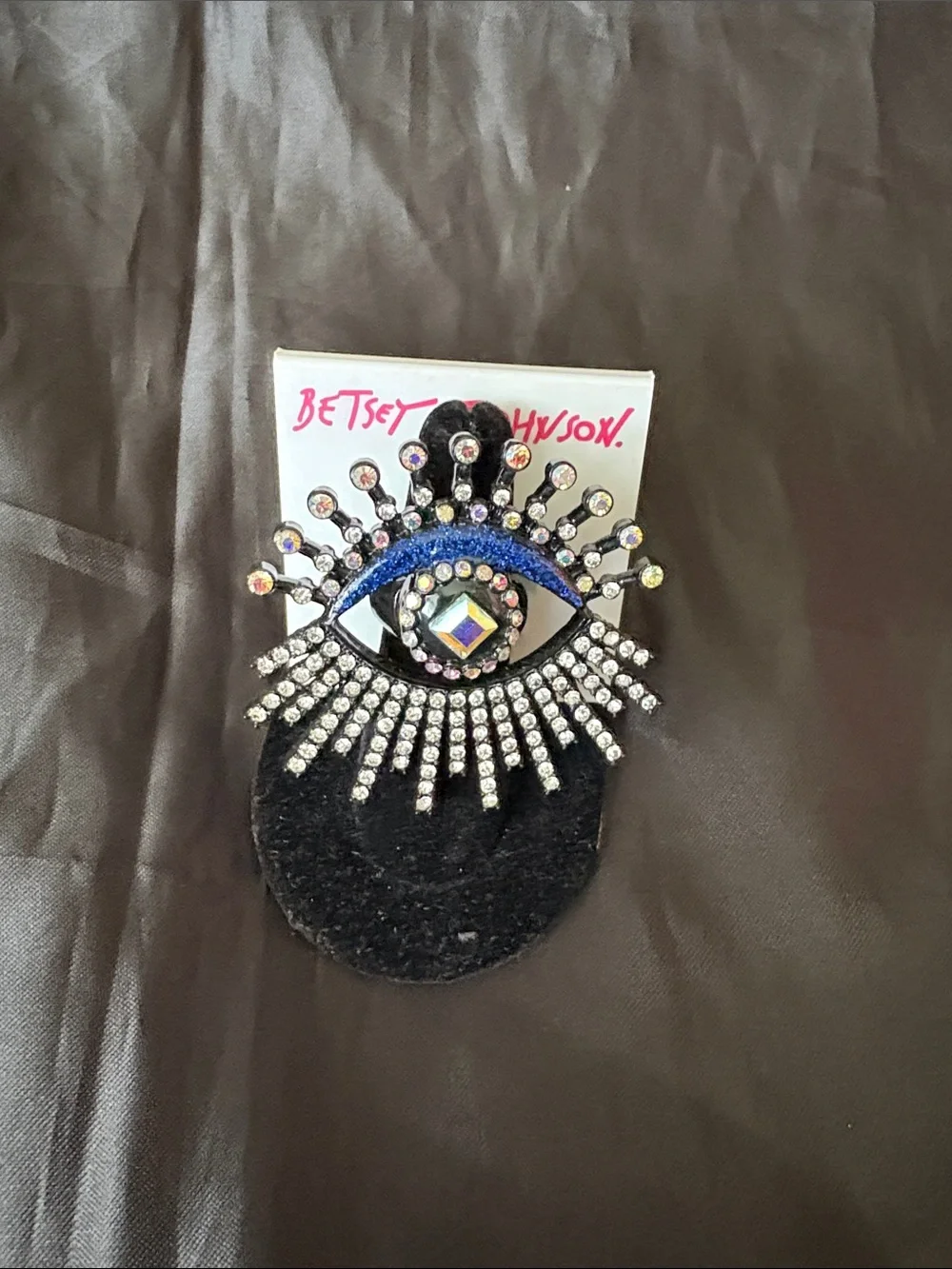 Betsy Johnson Faux Stone Evil Eye Cocktail Ring One Size